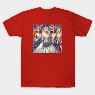 4th of July Bride and Bridesmaids T-Shirt